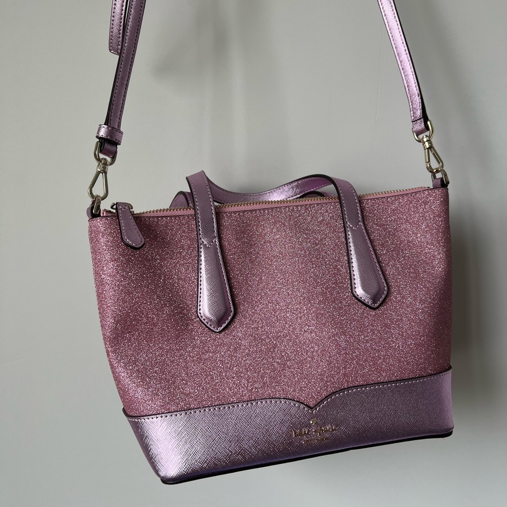 kate spade | sparkly pink cross body purse